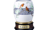 九瓣花富貴祥和旋轉青花瓷筆筒