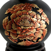 金烏炭雕富貴芙蓉天球瓶金JW-HP006（金色）JW-HP007（紅色）JW-HP008（藍色）   