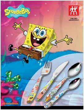 海綿寶寶兒童西餐具讓孩子吃飯不發愁
